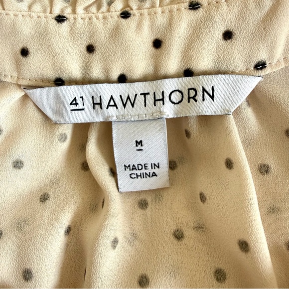 41 Hawthorn Prinsloo Pale Pink Polka Dot Ruffle Feminine Sleeveless Blouse - Picture 9 of 11